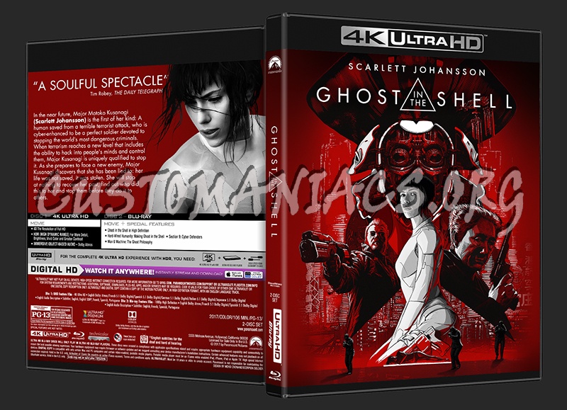 Ghost in the Shell (2D/3D/4K) blu-ray cover