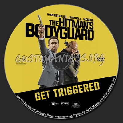 The Hitman`s Bodyguard dvd label