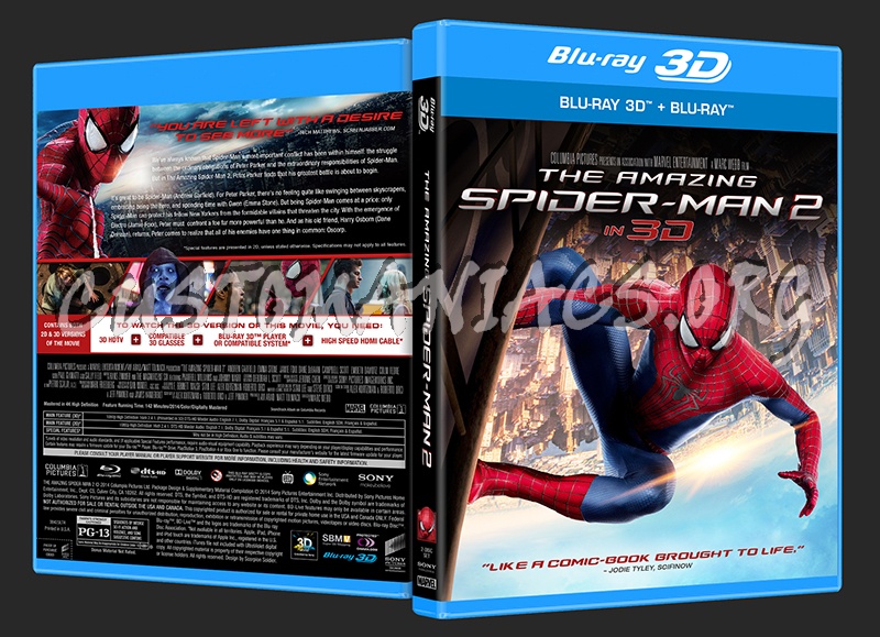 The Amazing Spider-Man 2 (3D) blu-ray cover