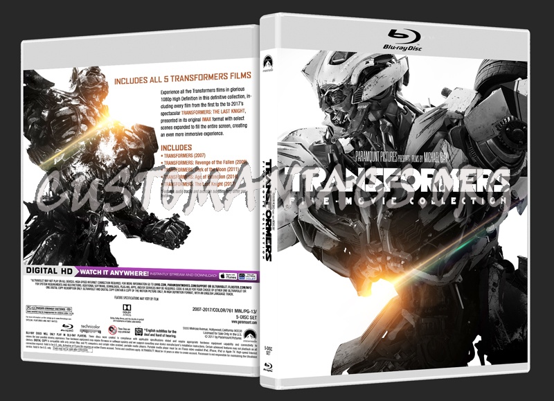 Transformers: 5-Movie Collection 2D blu-ray cover