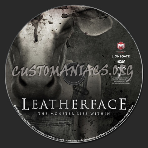 Leatherface (2017) dvd label