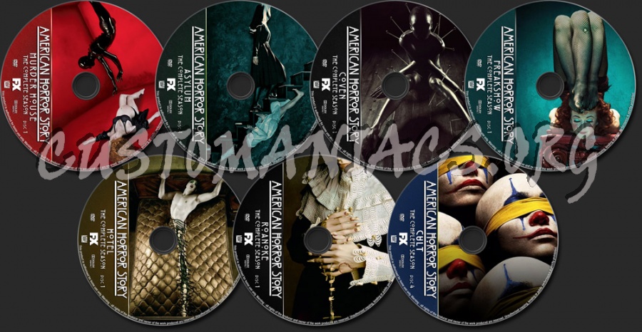 American Horror Story Seasons 1-7 dvd label