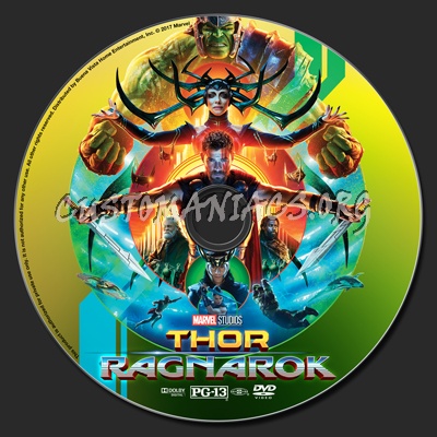 Thor: Ragnarok dvd label