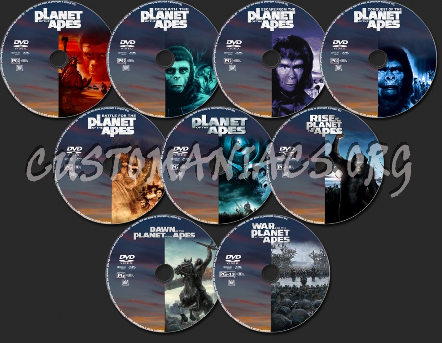 Planet of the Apes Evolution Collection dvd label