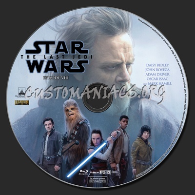 Star Wars: The Last Jedi blu-ray label