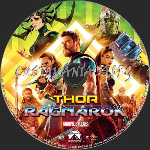 Thor Ragnarok dvd label