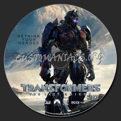 Transformers: The Last Knight (2D & 3D) blu-ray label