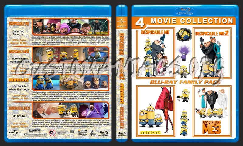 Despicable Me 1-3 & Minions blu-ray cover