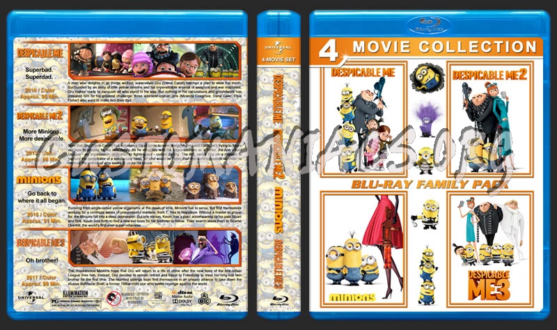 Despicable Me 1-3 & Minions blu-ray cover