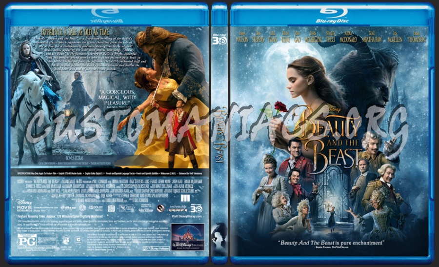 Beauty And The Beast (2017) 3D dvd cover