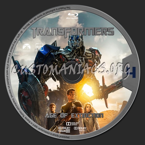 Transformers: Age of Extinction blu-ray label