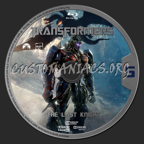 Transformers: The Last Knight blu-ray label