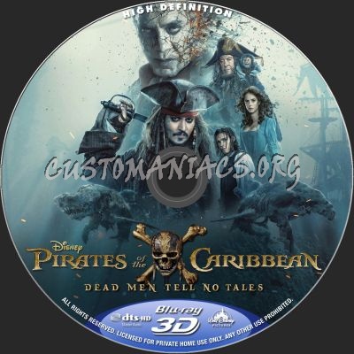 Pirates Of The Caribbean: Dead Men Tell No Tales (2D+3D) blu-ray label
