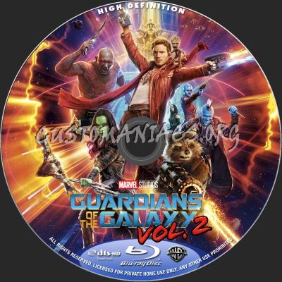 Guardians Of The Galaxy Vol 2 blu-ray label