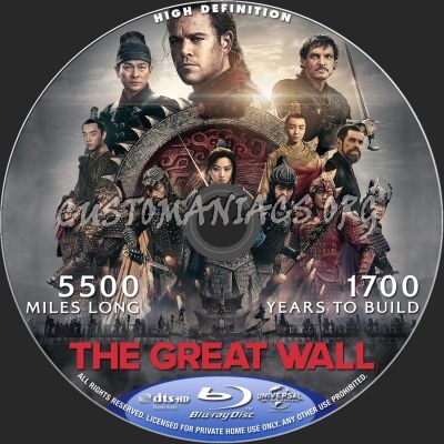 The Great Wall blu-ray label