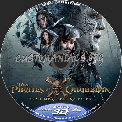 Pirates Of The Caribbean: Dead Men Tell No Tales (2D+3D) blu-ray label