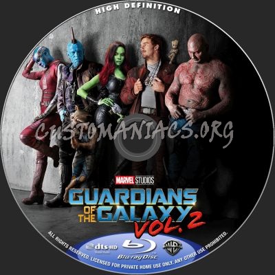 Guardians Of The Galaxy Vol 2 blu-ray label