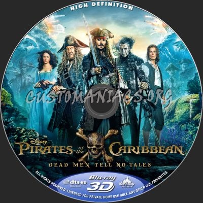 Pirates Of The Caribbean: Dead Men Tell No Tales (2D+3D) blu-ray label