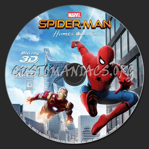 Spider-Man: Homecoming (2D+3D) blu-ray label