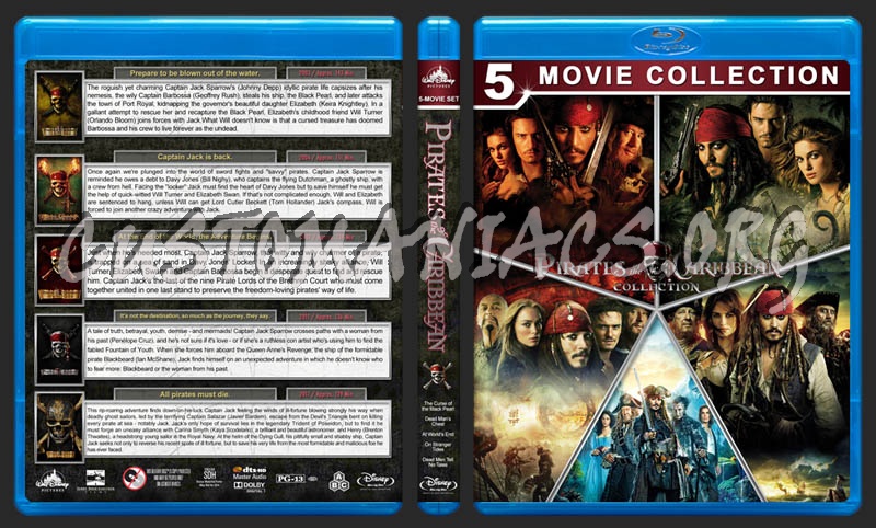 Pirates of the Caribbean Collection (5) blu-ray cover
