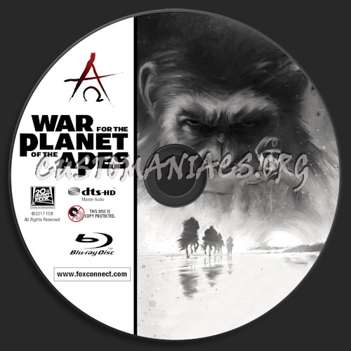 War For The Planet Of The Apes (Blu-ray + 3D) blu-ray label