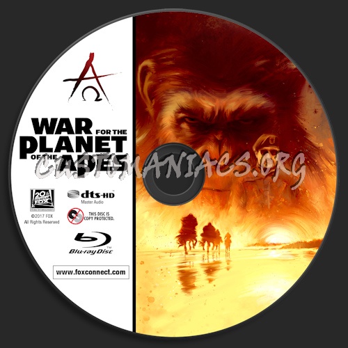 War For The Planet Of The Apes (Blu-ray + 3D) blu-ray label