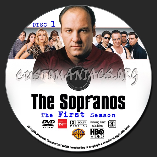 Sopranos Seasons 1 - 6 dvd label