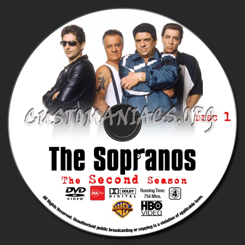 Sopranos Seasons 1 - 6 dvd label