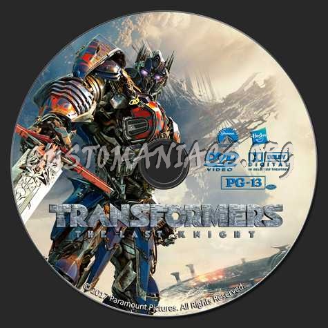 Transformers The Last knight dvd label