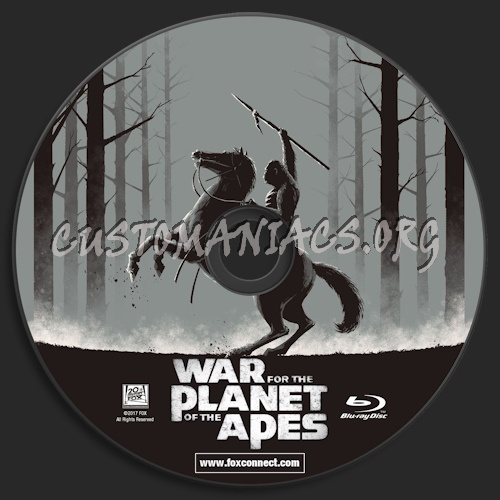 War For The Planet Of The Apes (Blu-ray + 3D) blu-ray label