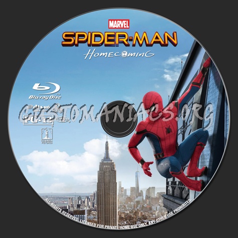 Spider-Man: Homecoming (2D+3D) blu-ray label