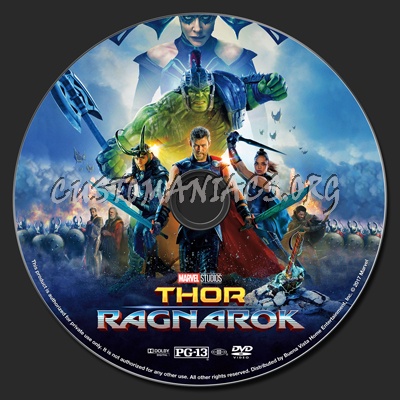 Thor: Ragnarok dvd label