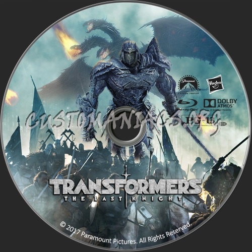 Transformers The Last knight blu-ray label