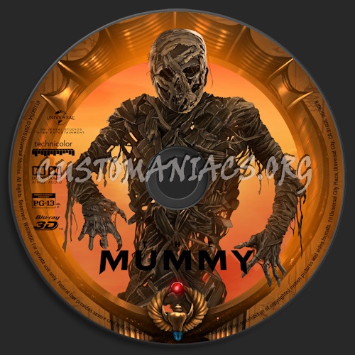 The Mummy (2017) (Blu-ray + 3D) blu-ray label