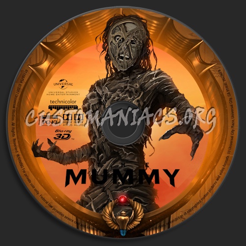 The Mummy (2017) (Blu-ray + 3D) blu-ray label