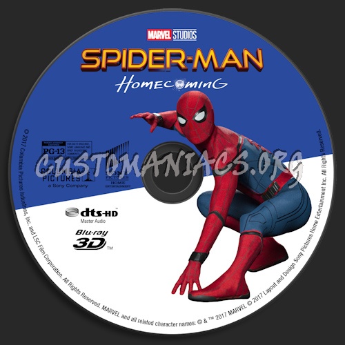 Spider-Man: Homecoming (Blu-ray + 3D) blu-ray label