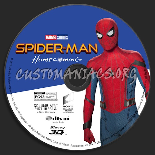 Spider-Man: Homecoming (Blu-ray + 3D) blu-ray label