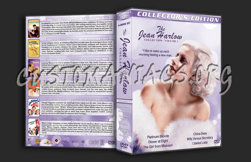 Jean Harlow Collection - Volume 1 dvd cover