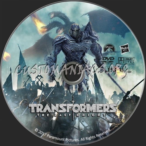 Transformers The Last knight dvd label