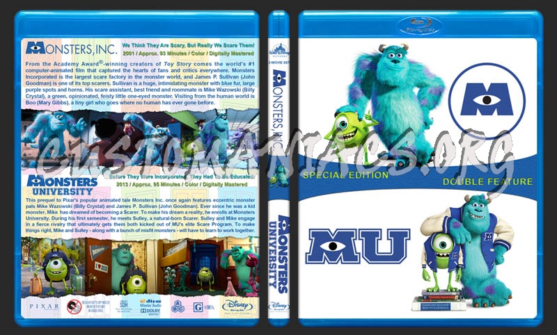 Monsters, Inc / Monsters University Double Feature blu-ray cover