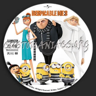 Despicable Me 3 dvd label