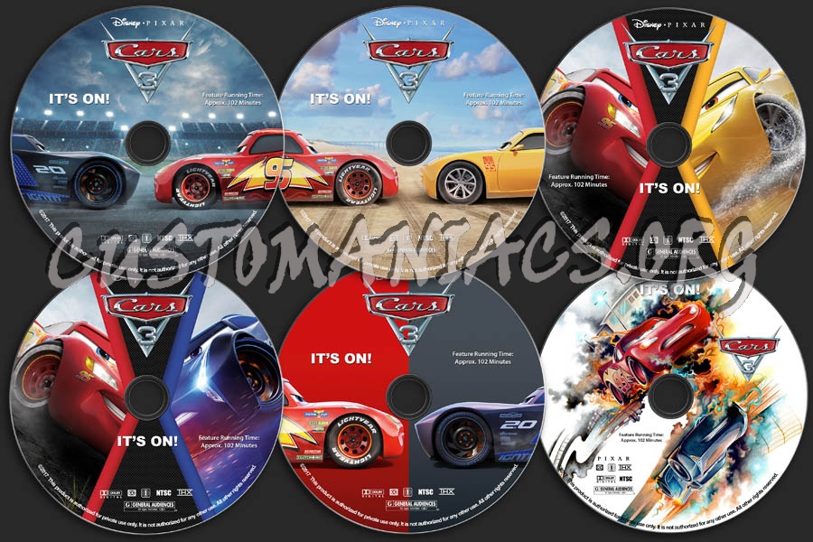 Cars 3 dvd label