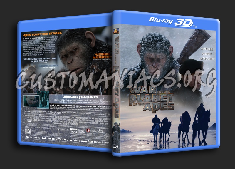 War For The Planet Of The Apes 3D dvd cover