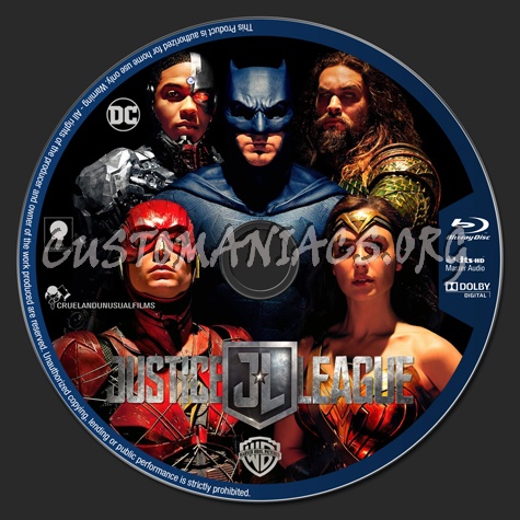 Justice League (2017) blu-ray label