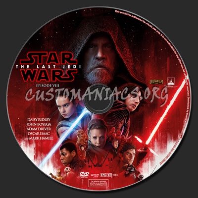 Star Wars: The Last Jedi dvd label