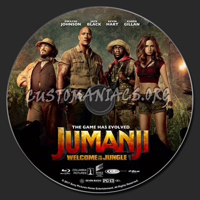 Jumanji: Welcome To The Jungle 2D & 3D blu-ray label