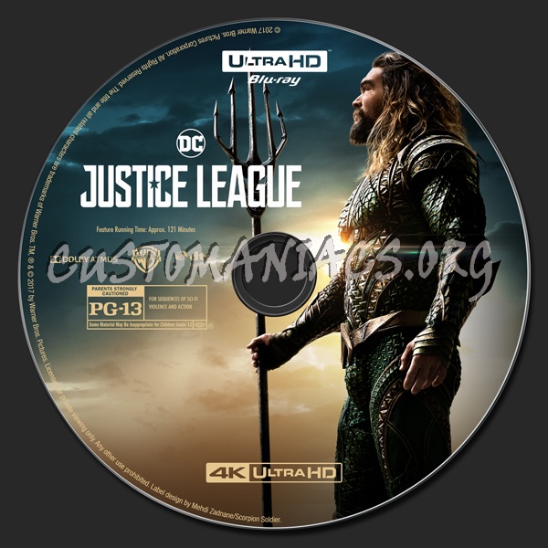 Justice League (2D/3D/4K) blu-ray label