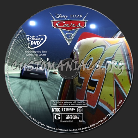 Cars 3 dvd label