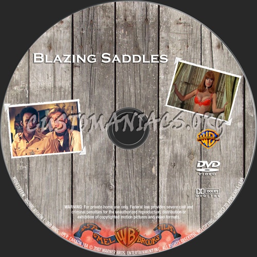 Blazing Saddles dvd label