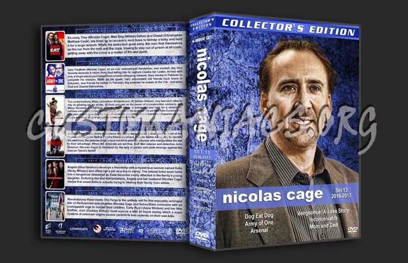 Nicolas Cage Filmography - Set 13 (2016-2017) dvd cover